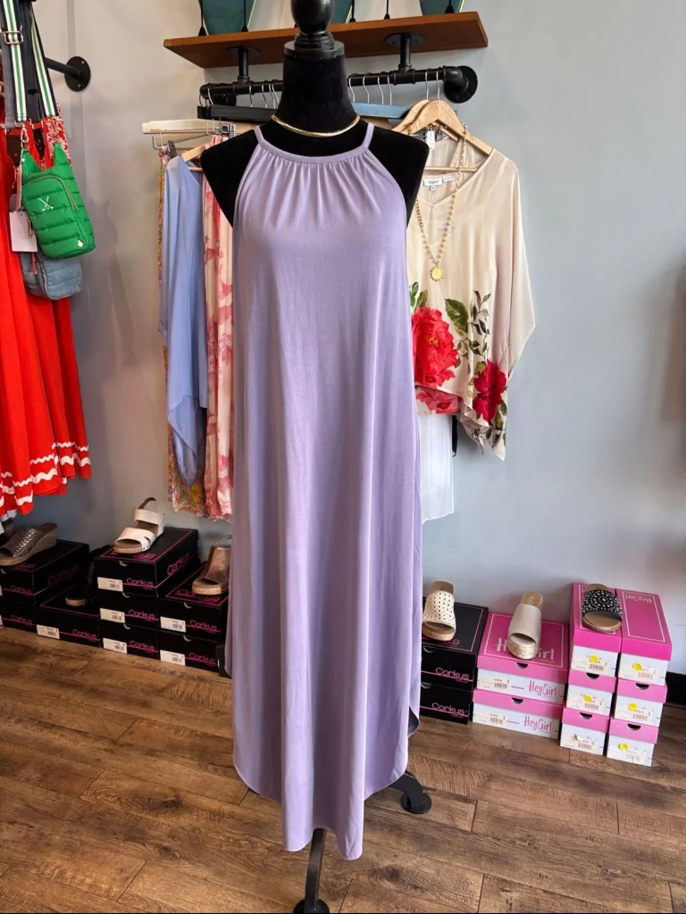 Double Zero Lilac Halter Maxi Dress - Picture 1 of 6